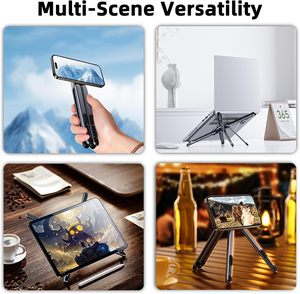 Support de trépied magnétique 3 en 1, support de téléphone portable portable, pliable, réglable en hauteur sur <span class=keywords><strong>8</strong></span> niveaux, support pour ordinateur portable pour bureau - Product Image 2
