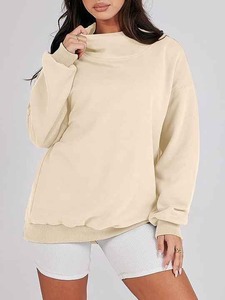Sweat-shirt à col rond en polyester/coton pour femme Kamro Sport, streetwear, épaules tombantes, tricoté pour l'hiver, écologique et respirant - Product Image 6