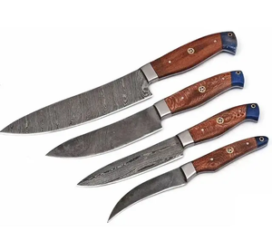 Ensemble de couteaux de cuisine personnalisés, lame solide, couteau de cuisine, couverts, manche en bois, acier inoxydable à haute teneur en carbone, qualité supérieure, robuste, rose - Product Image 5