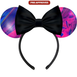 Custom Factory Order Velvet-Soft Design Hair Accessory-Made-to-Order Concept <b>Mouse</b> Ears Headband - Product Image 1