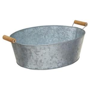 Bandeja de servicio galvanizada de forma y tamaño personalizados al por mayor de fábrica con mango de metal ecológico para uso en interiores y exteriores - Product Image 5