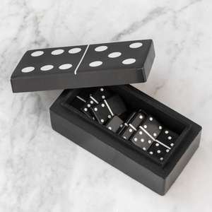 Jeu de dominos et de dés sur le thème noir, boîte de jeu personnalisable en bois, jeux d'intérieur et de pique-nique, accessoires, idées cadeaux - Product Image 3