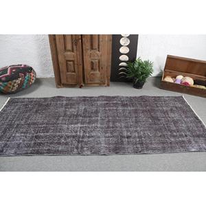 พรมวินเทจขนาด 3.5x8.6 ฟุต พรมตุรกี พรมลายตารางสีเทา - Product Image 3