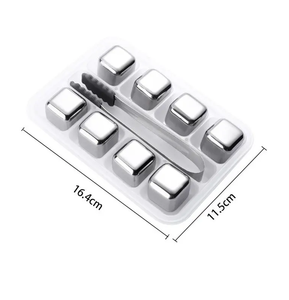 Usine de Glaçons en Acier Inoxydable Vente en Gros de Dés Glaçons Whisky Pierre à Vin Glaçons en Acier Inoxydable - Product Image 1