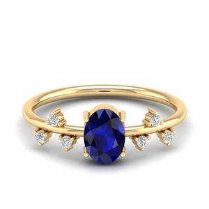 Bague de fiançailles REYES personnalisée en saphir bleu taille ovale 0,75 ct en argent sterling 925, bijoux fins en moissanite - Product Image 6