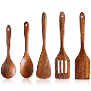 Juego de Espátulas de Madera Hechas a Mano |   Utensilios de Cocina de Madera Natural Ecológicos |   Apto para utensilios de cocina antiadherentes - Product Image 2