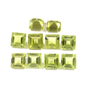 6X6MM AAA qualité naturel péridot vert carré à facettes pierres précieuses en vrac à la main bijoux semi-précieux pour la fabrication de lots en gros - Product Image 1
