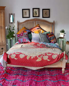 Kantha Home Twin Size Bedspread Reversible Cotton <b>Throw</b> Bedding Bedspread Home Office Decorative <b>Quilts</b> - Product Image 4