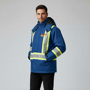 เสื้อแจ็คเก็ตทำงานสะท้อนแสงแบบ Hi-Vis ผลิตตามแบบ OEM/ODM ผลิตจากโพลีเอสเตอร์ 100% พร้อมไฟ LED กระพริบ ได้รับการรับรองมาตรฐาน CLASS 2 EN ISO 20471 กันน้ำ มีกระเป๋าหลายช่อง - Product Image 4