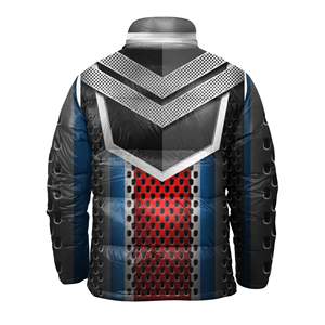 Sublimación 3D Digital impreso Puffer chaqueta de alta calidad hombres Puffer chaqueta impermeable invierno burbuja abrigos chaquetas con capucha - Product Image 3