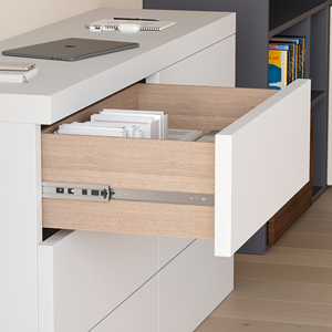 Emuca Set di 5 Full Extension 45mm di altezza 350mm di profondità guide per cassetti con cuscinetti a sfera e Push Closing - Product Image 3