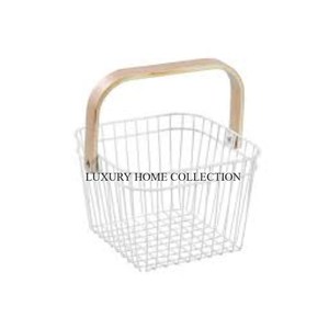 Rústica y elegante nueva cesta de frutas y pan de hierro y madera diseñada para agregar un toque único a su área de comedor - Product Image 6