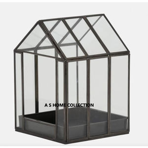 Cadre en aluminium avec verre Terrarium unique en forme de diamant fini or de haute qualité. - Product Image 5