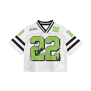 Unisex Plus Size Breathable Anti-Bacterial Moisture-Wicking Short Crop Top Number 22 Mesh Shirt Letter Pattern Summer Sports - Product Image 1