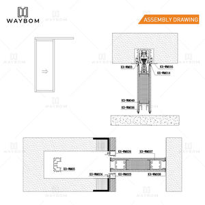 ประตูบานเลื่อนแบบซ่อนในผนัง โครงอะลูมิเนียม ดีไซน์บางเฉียบ พร้อมแผงไม้บานเลื่อนแบบพับได้ - Product Image 1