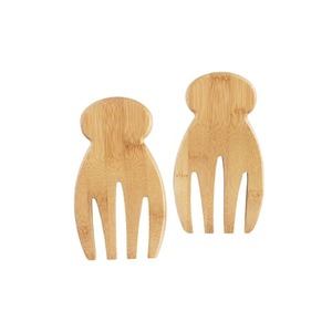 Vente en gros ILAHI's main salade en bois de bambou avec bouton griffes de serveur accessoires de cuisine taille personnalisée facile à nettoyer pour le meilleur prix - Product Image 1