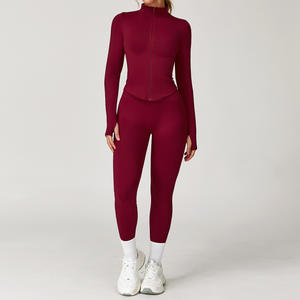 <b>Womens</b> Zip Pocket Workout Sport <b>Jackets</b> Slim Fit Athletic Yoga Lightweight <b>Jacket</b> Active Yoga Wear Sportswear Tops - Product Image 1