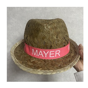 Chapeau de paille marron vintage personnalisé avec bord de 8cm à 10cm ruban de logo quotidien décontracté maison fête mariage sport pêche décoration de vacances - Product Image 1