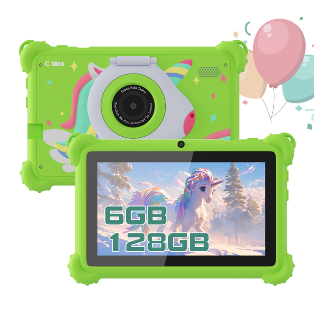 C Idea Kids Tablet TF512GB 7 Inches IPS Screen Android Tablet Dual Camera MTK for Education 6GB Memory Green Cheap Wholesale