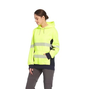 Green Color <b>Hi</b>-<b>Viz</b> Safety <b>Hoodie</b> Full Sleeve Pullover High Visibility Rain Safety Reflective <b>Hoodies</b> - Product Image 3