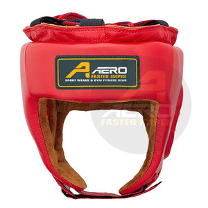 เครื่องป้องกันศีรษะทำจากหนังสังเคราะห์แท้สำหรับฝึกมวยและ MMA สำหรับมืออาชีพออกแบบโลโก้ได้ตามที่ต้องการ - Product Image 1