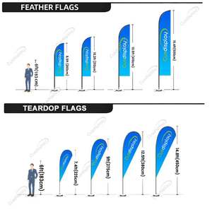 ชุดเสาธงขนนกทรงหยดน้ำสี่เหลี่ยมผืนผ้าสำหรับชายหาดเสาธงยักษ์ทำจากไฟเบอร์กลาสอลูมิเนียม - Product Image 2