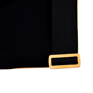Custom Embroidered Masonic Apron Black with Gold Crown and Square Design Classical Style <b>Sew</b>-On Badge for Garment Use - Product Image 4