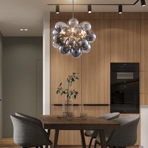 20 "Smoke Black Bubble Ball Glas Kronleuchter, moderne Pendel leuchte für Schlafzimmer Arbeits zimmer - Product Image 6