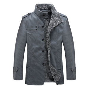 Chaqueta Casual de Cuero PU para Hombre de Sehe Fashion con Cuello Alto Acolchado y Engrosado con Peluche - Product Image 3