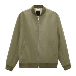 Wholesale Price Men's Long Sleeve Bomber <b>Jacket</b> Stylish <b>Canvas</b> <b>Jacket</b> with Stand Collar Durable Regular Length - Product Image 4