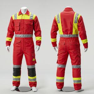 Overol de trabajo adecuado para entornos profesionales de obra, overol de tono brillante, ropa industrial duradera, overol de alta visibilidad - Product Image 3