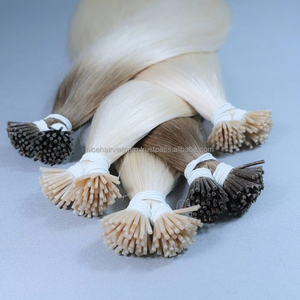 Extensiones de cabello humano Remy virgen 100% Colores personalizados Longitudes sin enredos 100g Mejor precio Extensiones de cabello ITip Estilo de onda natural - Product Image 1