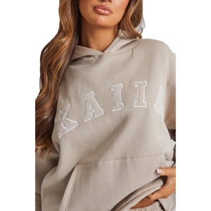 Chándal de algodón con logotipo personalizado para mujer, conjunto de pantalones y sudaderas con capucha para mujer, chándal de gran tamaño | Servicio OEM - Product Image 5