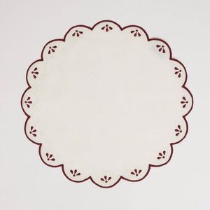 Artisan crafted linen <b>table</b> placemat with fine embroidery <b>work</b> <b>for</b> premium dining <b>home</b> decor reusable washable - Product Image 1