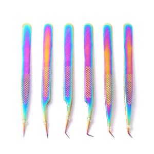 Pince à épiler d'extension de cils en acier inoxydable japonais avec logo personnalisé pointe pointue enduite multicolore sous marque privée - Product Image 6