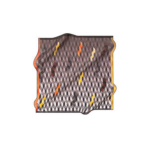 Pañuelo de Seda Satinada con Estampado Digital, Diseño Geométrico, Accesorio de Primavera/Verano - Product Image 1