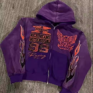 Sudadera con capucha de forro polar con cremallera y gráficos personalizados, diseño sólido, informal, transpirable, de secado rápido, para invierno, con logotipo frontal en la parte superior. - Product Image 1