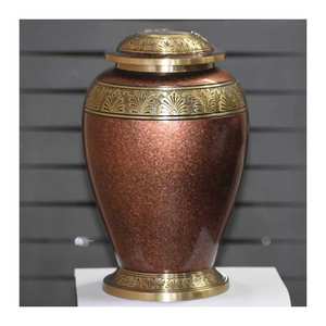 Custom Design Handicrafts Red Urn Funeral Accessories Brass Urn Cremation Custom Design With Export Quality - Product Image 1