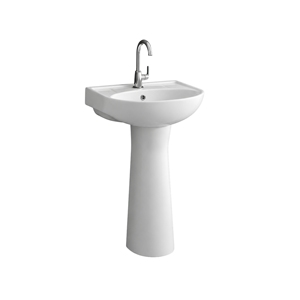 Lavabo de Pedestal Rectangular Lexo, Diseño Contemporáneo, con Grifo Monomando, Acabado Pulido, 5 Años de Garantía - Product Image 1