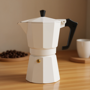 ITALEXPRESS 1361V Cafetière Moka en aluminium blanc 3 tasses - Product Image 3