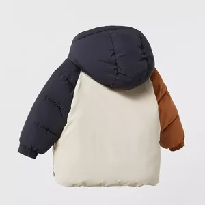 Veste à capuche et fermeture éclair pour garçon | Veste matelassée d'hiver coupe-vent pour enfant garçon - Product Image 2