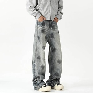 กางเกงยีนส์ผ้ายืดสำหรับผู้ชายออกแบบได้ตามต้องการเสื้อผ้าแนวสตรีทฮิปฮอปสไตล์วินเทจ3D - Product Image 5