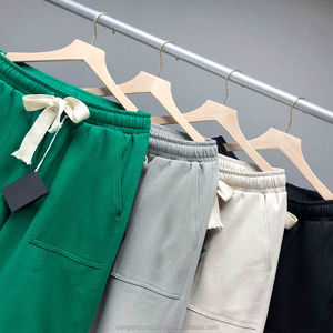 Pantalones cortos de entrenamiento con estampado sólido para hombre, pantalones cortos deportivos de secado rápido para gimnasio con decoración de encaje, ropa para correr - Product Image 4