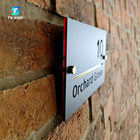 Plaque d'adresse de maison en acrylique 3D personnalisée - Plaque de porte avec nom de rue personnalisé, plaque de numéro extérieure résistante aux intempéries