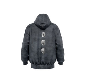 Sweat-shirts à capuche pour hommes en coton 100% poids lourd, fermeture éclair, surdimensionnés, unisexes, impression personnalisée, luxe, automne, sweats-shirts à capuche personnalisés - Product Image 2