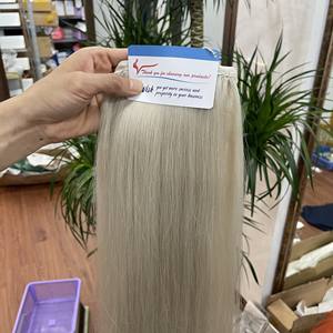 Prix argent 100% Extensions de cheveux queue de cheval droite naturelle couleur blonde vietnamienne haute qualité super brillant soyeux grand stock - Product Image 5