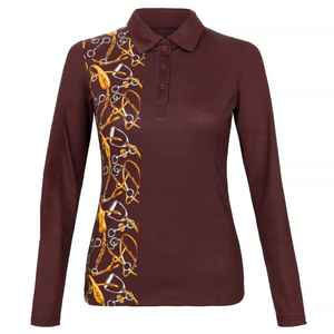 Polo Ecuestre para mujer, camiseta de manga larga transpirable de secado rápido que absorbe la humedad, Top para montar a caballo, entrenamiento ligero al aire libre - Product Image 4