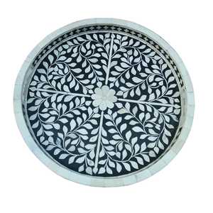 Bandeja de servicio redonda con incrustaciones de hueso personalizadas para encimera de mesa de centro, bandeja de servicio del fabricante indio - Product Image 2