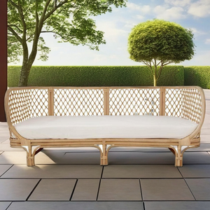 Banco de ratán duradero hecho a mano con bordes lisos, textura terrosa para sala de estar al aire libre, terraza cubierta o muebles de Hotel - Product Image 4