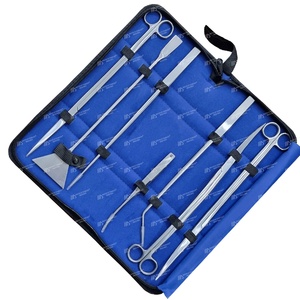 7 pcs Aquarium tools kit 12" stainless steel Aqua scaping tools Scissors <b>spatula</b> tweezers rust free aquarium cleaner tools - Product Image 4